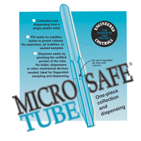 Microsafe® Capillary Blood Collection Tube Plain 15 µL Without Closure Plastic Tube