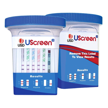 Drugs of Abuse Test Kit UScreen²® 12-Drug Panel with Adulterants AMP, BAR, BUP, BZO, COC, mAMP/MET, MDMA, MOP, MTD, OXY, PCP, THC (CR, pH, SG) Urine Sample 25 Tests CLIA Waived