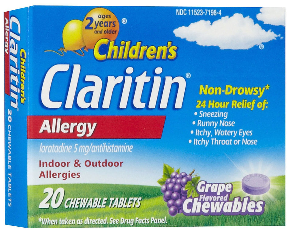 Allergy Relief Claritin® 5 mg Strength Chewable Tablet 20 per Box