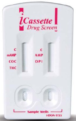 Drugs of Abuse Test Kit iCassette™ AMP, COC, mAMP/MET, OPI, PCP, THC 25 Tests CLIA Waived
