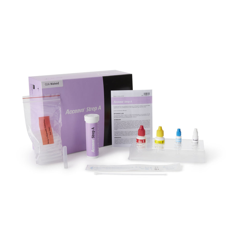 Respiratory Test Kit Acceava® Strep A Test 50 Tests CLIA Waived