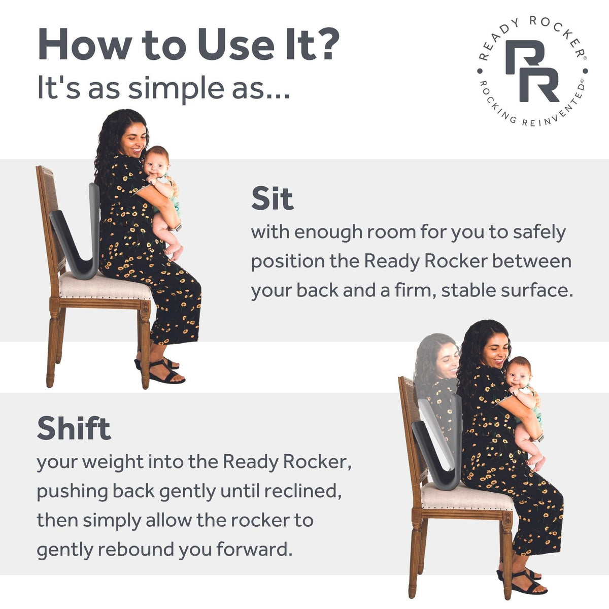 Lumbar Support Seat Rocker Ready Rocker® 11 X 16 X 17 Inch Foam / Aluminum