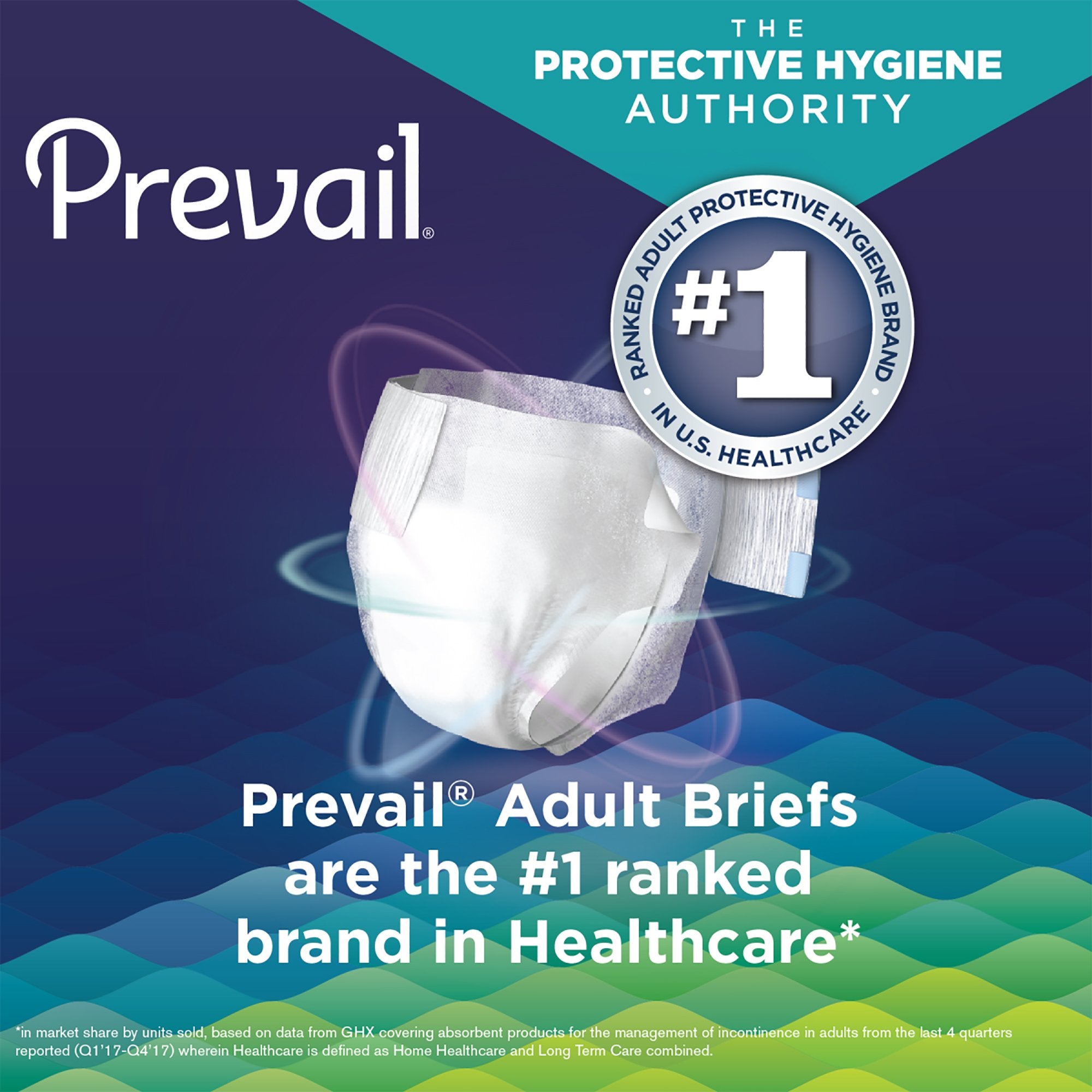 Unisex Adult Incontinence Brief Prevail® Air Plus™ Size 1 Disposable Heavy Absorbency