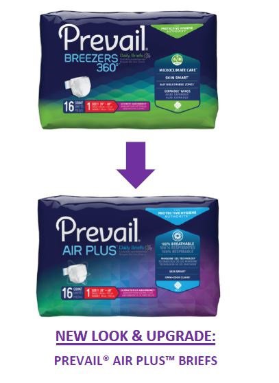 Unisex Adult Incontinence Brief Prevail® Air Plus™ Size 1 Disposable Heavy Absorbency