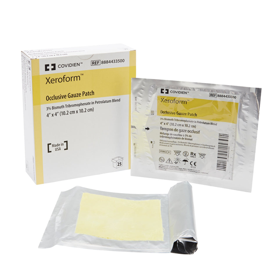 Xeroform Petrolatum Impregnated Dressing Xeroform™ Occlusive Square 4 X 4 Inch Sterile