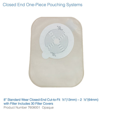 Ostomy Pouch Securi-T™ One-Piece System 8 Inch Length Flat, Trim To Fit Closed End