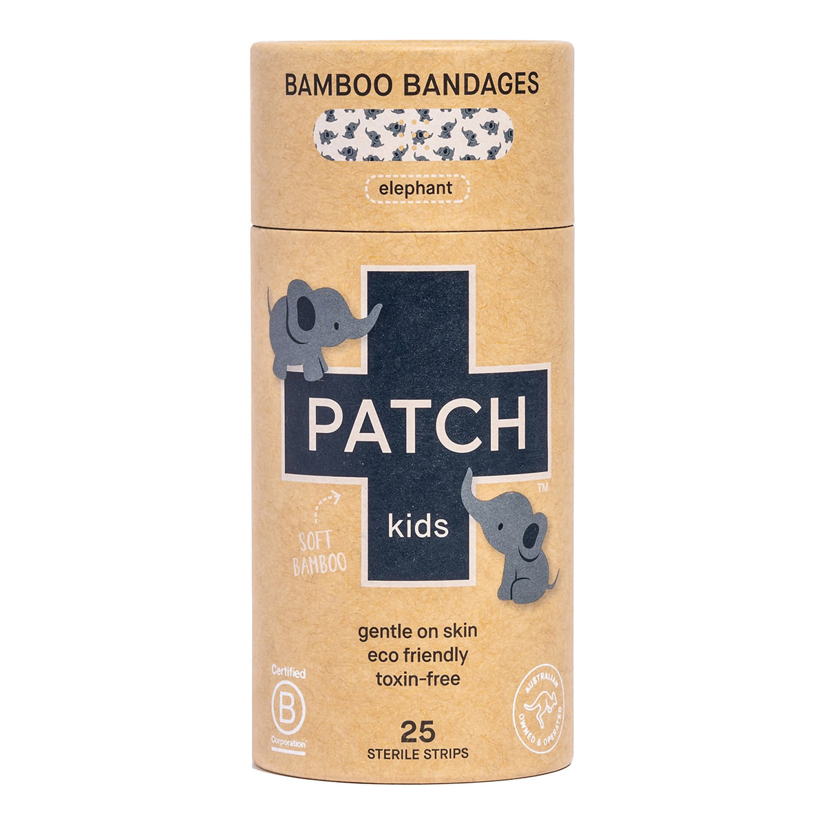 Adhesive Strip Patch™ Kids 3/4 X 3 Inch Bamboo Rectangle Kid Design (Elephant) Sterile