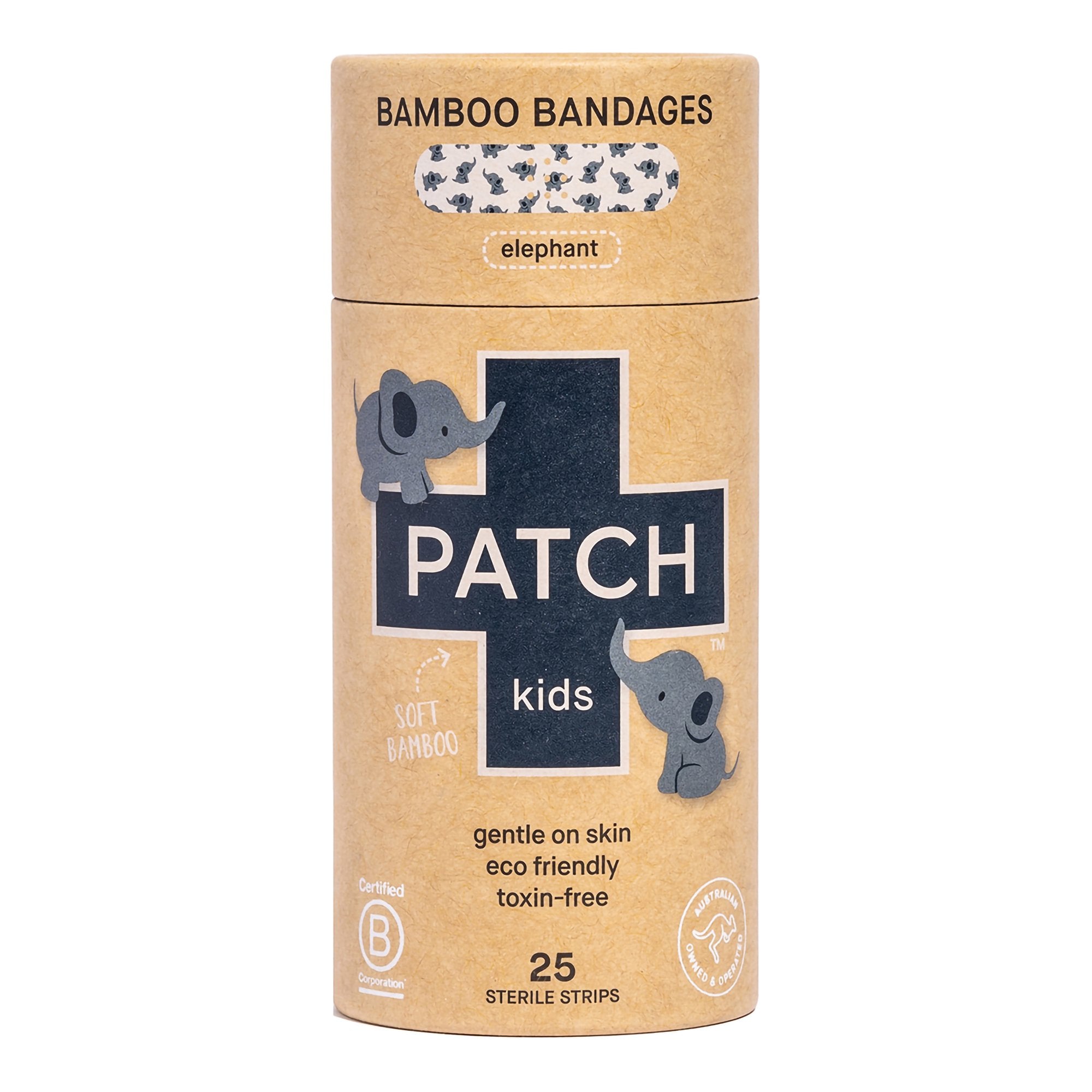 Adhesive Strip Patch™ Kids 3/4 X 3 Inch Bamboo Rectangle Kid Design (Elephant) Sterile