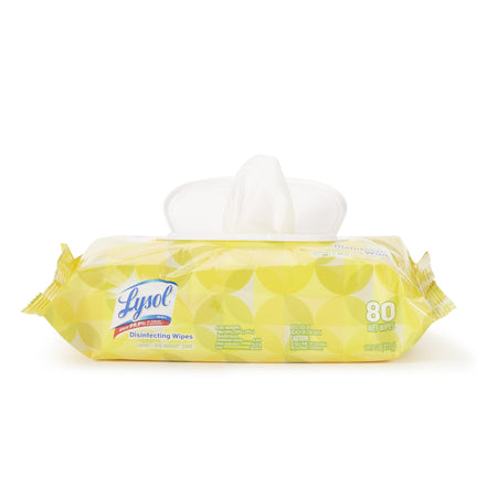 Lysol® Surface Disinfectant Cleaner Premoistened Manual Pull Wipe 80 Count Soft Pack Lemon Lime Blossom Scent NonSterile