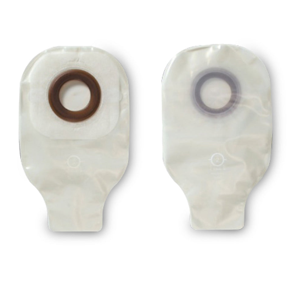 Ostomy Pouch Karaya 5 One-Piece System 9 Inch Length, Mini Convex, Pre-Cut 1-1/8 Inch Stoma Drainable