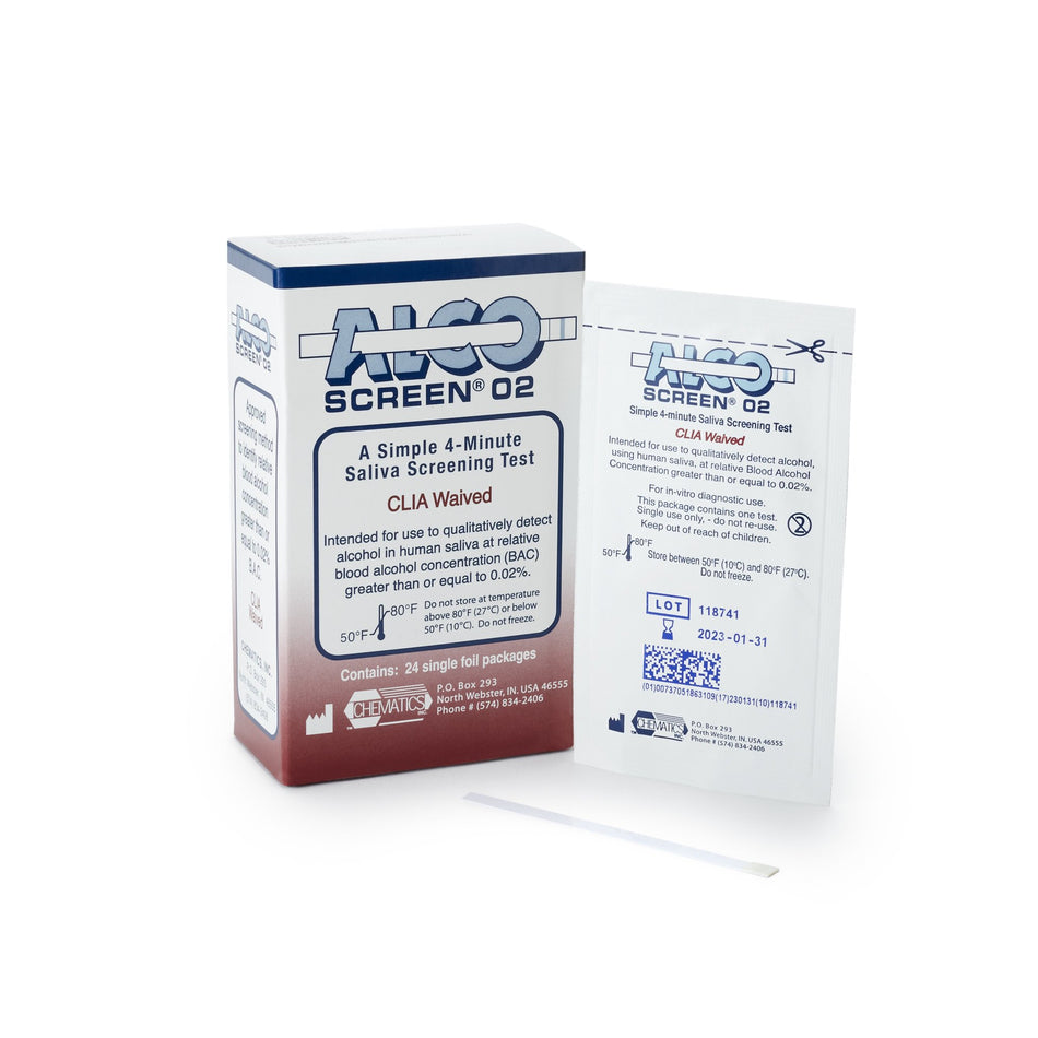 Drugs of Abuse Test Kit Alco-Screen® .02 Alcohol Screen 24 Tests CLIA Waived