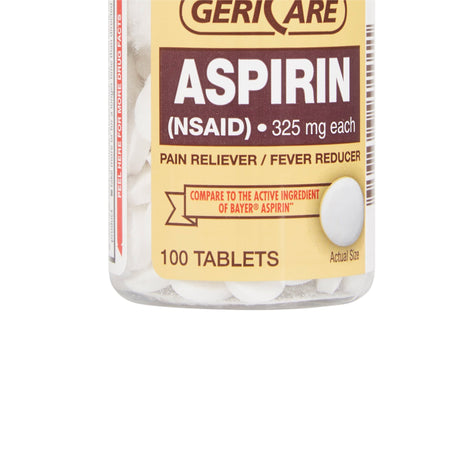 Pain Relief McKesson Brand 325 mg Strength Aspirin Tablet 100 per Bottle