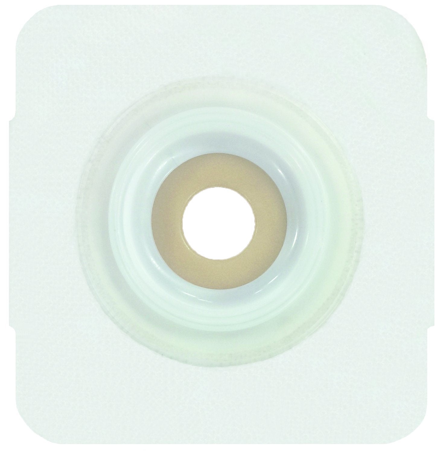 Ostomy Barrier Securi-T® Precut, Extended Wear Adhesive Tape Collar 57 mm Flange Red Code System 1-1/4 Inch Opening 5 X 5 Inch
