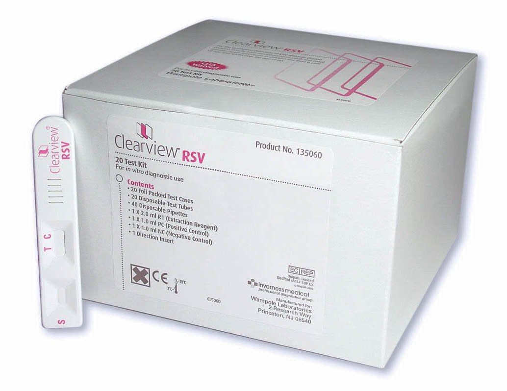 Respiratory Test Kit Clearview® Respiratory Syncytial Virus Test (RSV) 20 Tests CLIA Waived