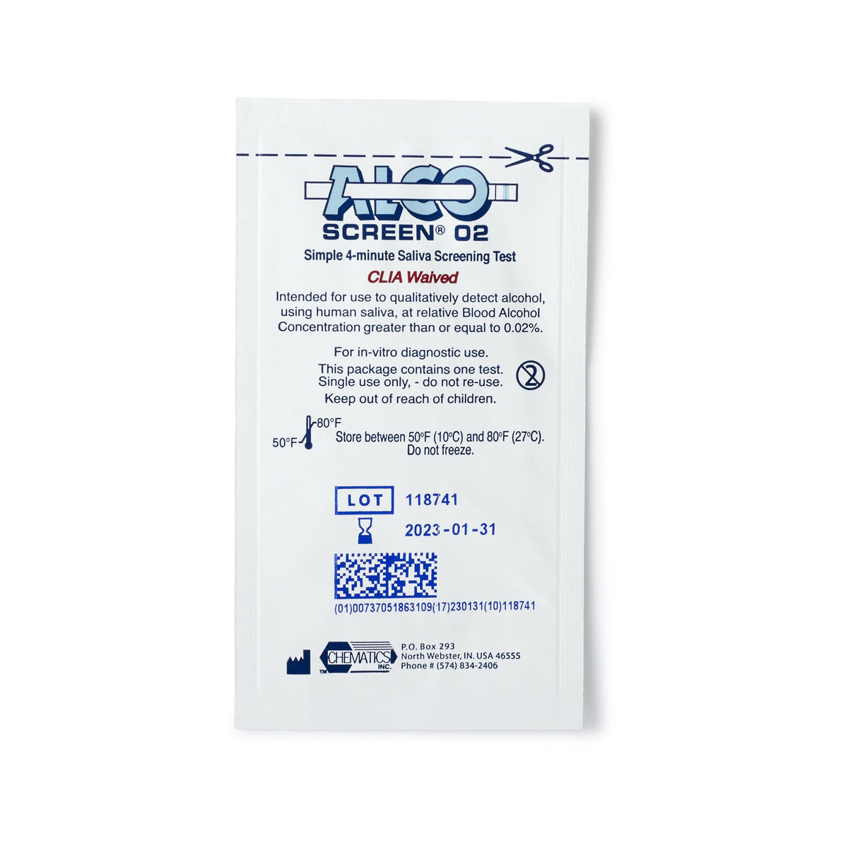 Drugs of Abuse Test Kit Alco-Screen® .02 Alcohol Screen 24 Tests CLIA Waived