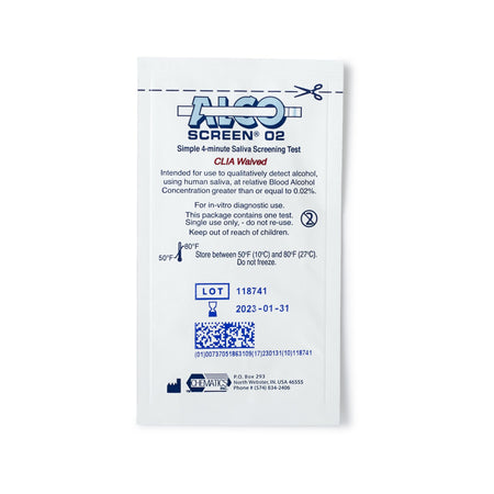 Drugs of Abuse Test Kit Alco-Screen® .02 Alcohol Screen 24 Tests CLIA Waived