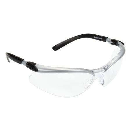 Safety Glasses 3M™ BX™ Anti-fog Coating Clear Tint Polycarbonate Lens Silver / Black Frame Over Ear One Size Fits Most