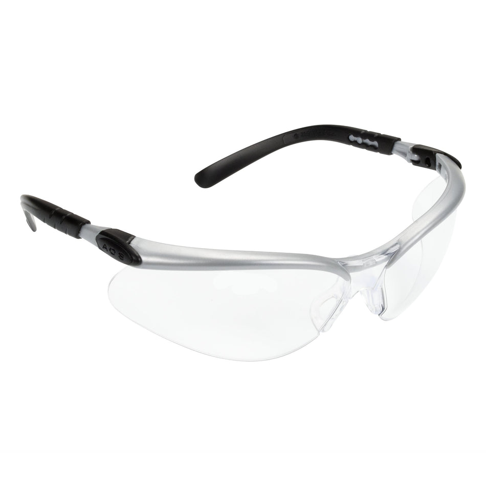 Safety Glasses 3M™ BX™ Anti-fog Coating Clear Tint Polycarbonate Lens Silver / Black Frame Over Ear One Size Fits Most