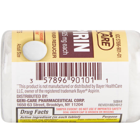 Pain Relief McKesson Brand 325 mg Strength Aspirin Tablet 100 per Bottle