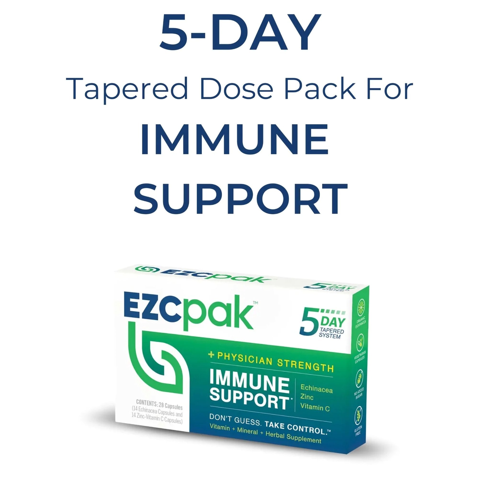 Vitamin and Mineral Supplement EZC Pak™ Echinacea / Zinc / Ascorbic Acid Capsule 28 per Box