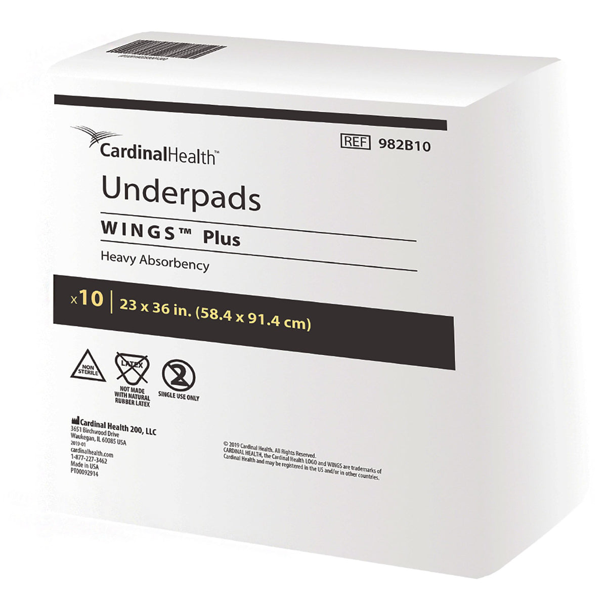 Disposable Underpad Wings™ Plus 23 X 36 Inch Fluff / Polymer Heavy Absorbency