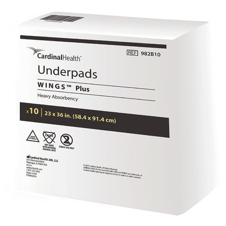 Disposable Underpad Wings™ Plus 23 X 36 Inch Fluff / Polymer Heavy Absorbency