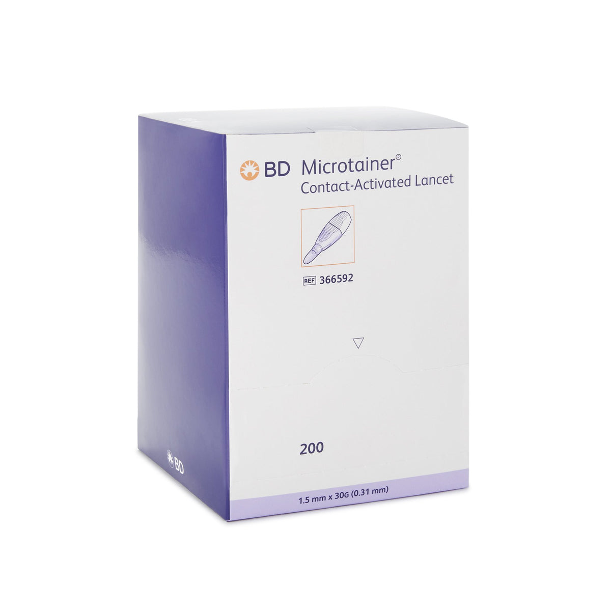 Safety Lancet BD Microtainer® 30 Gauge Retractable Pressure Activated Finger