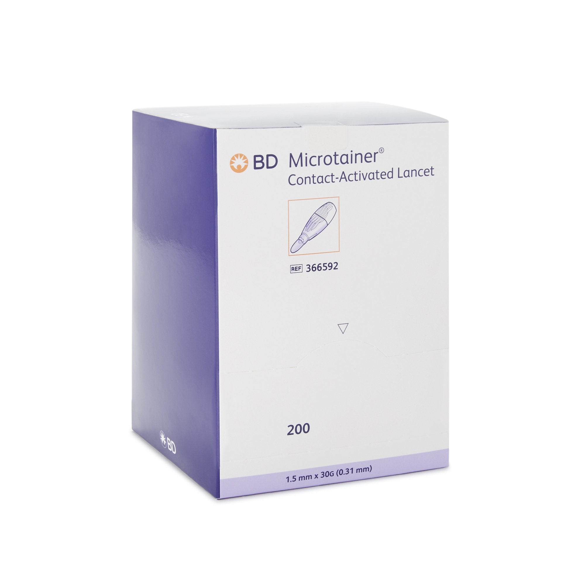 Safety Lancet BD Microtainer® 30 Gauge Retractable Pressure Activated Finger