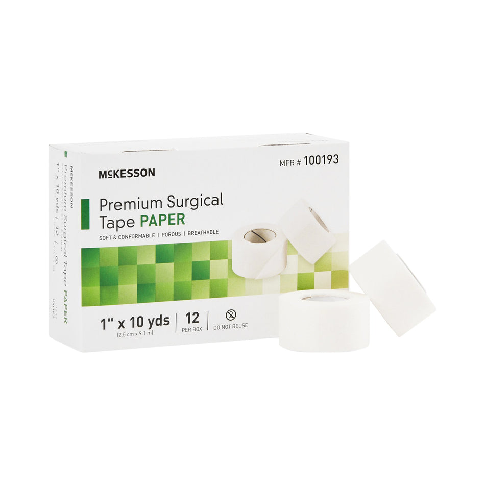 Medical Tape McKesson White 1 Inch X 10 Yard Paper NonSterile