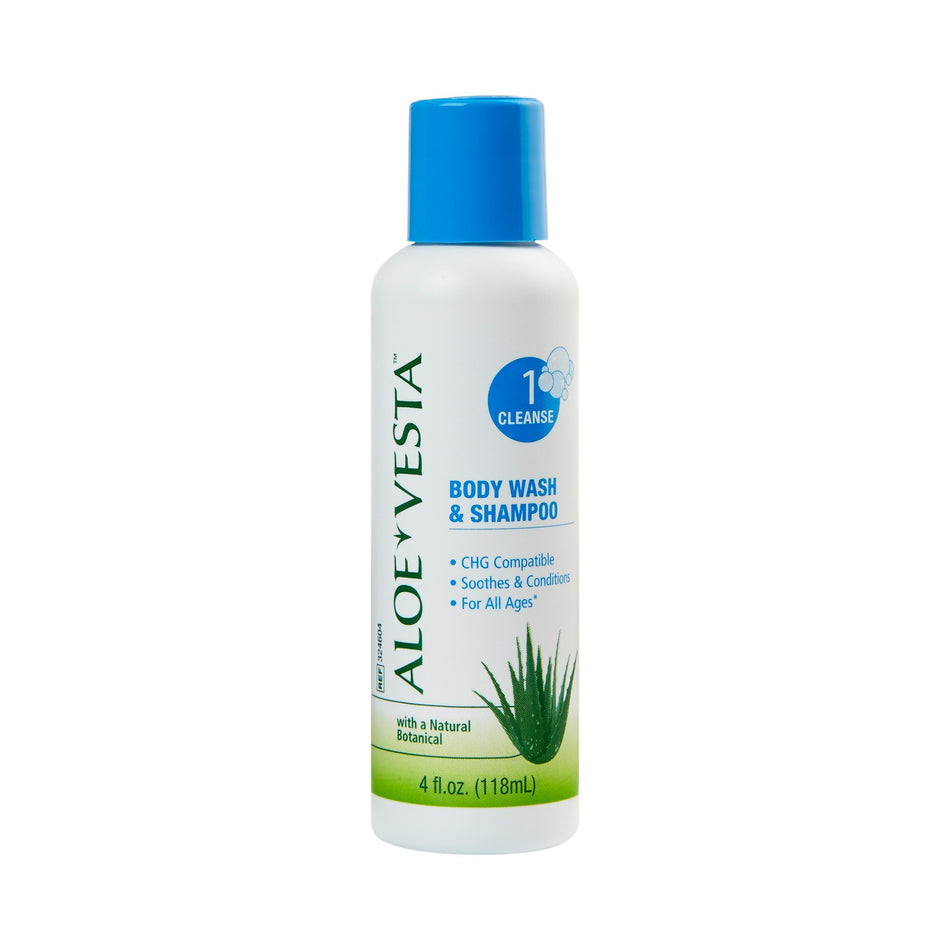 Shampoo and Body Wash Aloe Vesta® 4 oz. Flip Top Bottle Floral / Aloe Scent