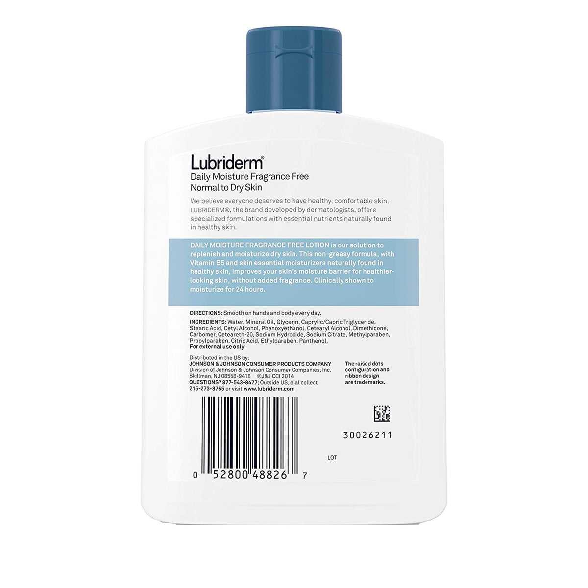 Hand and Body Moisturizer Lubriderm® 6 oz. Pump Bottle Unscented Lotion CHG Compatible