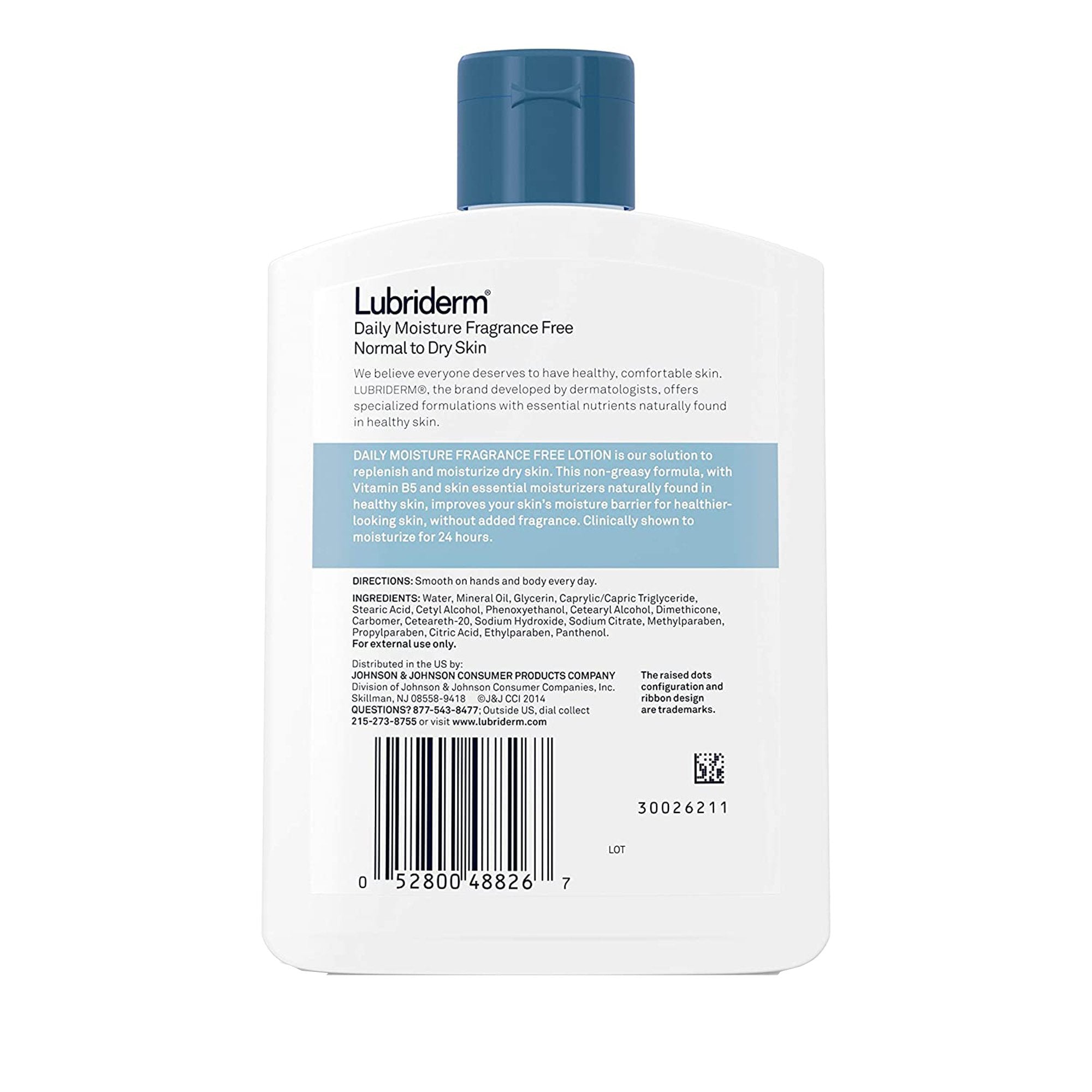 Hand and Body Moisturizer Lubriderm® 6 oz. Pump Bottle Unscented Lotion CHG Compatible