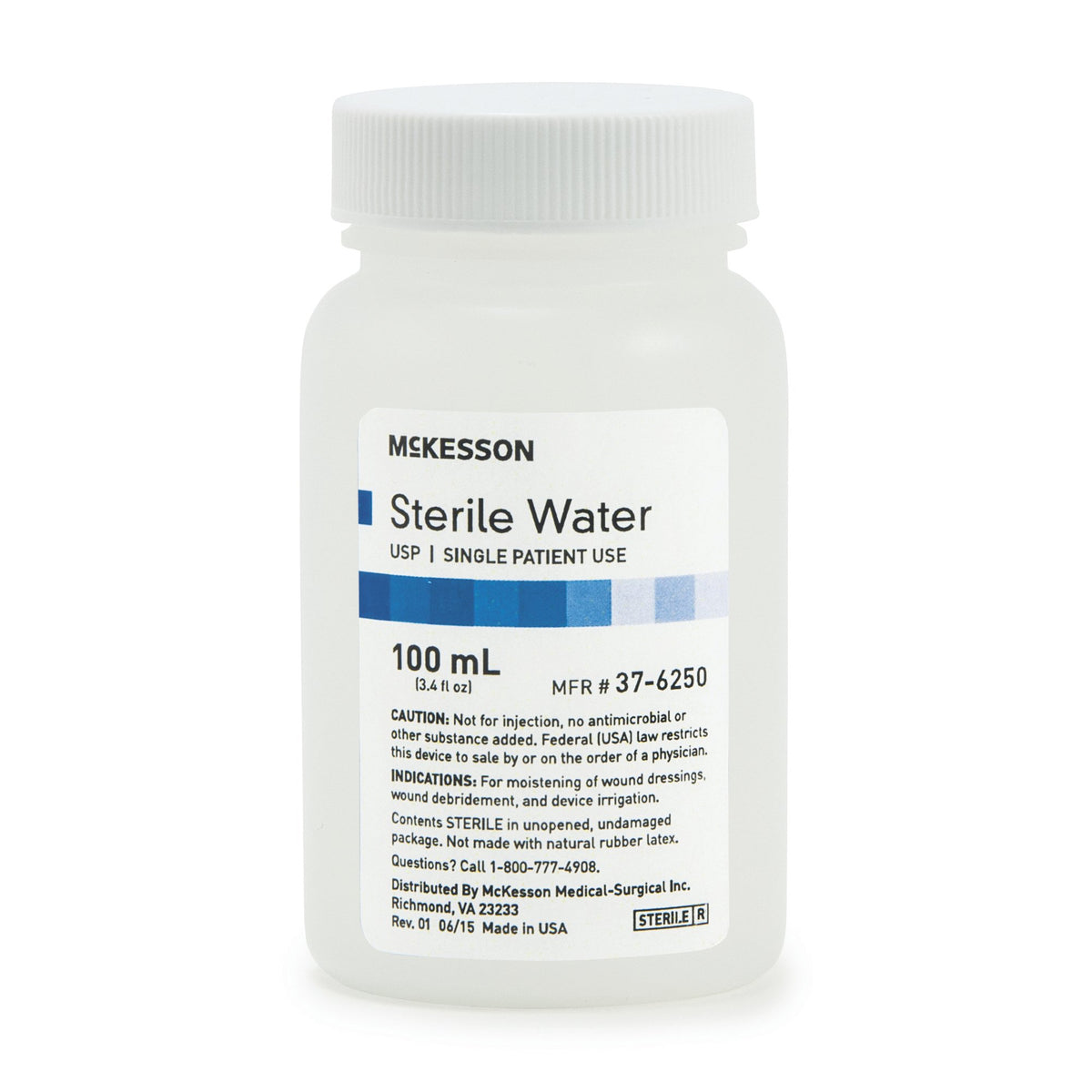 Irrigation Solution - OTC McKesson Sterile Water for Irrigation Not for Injection Bottle, Screw Top 100 mL