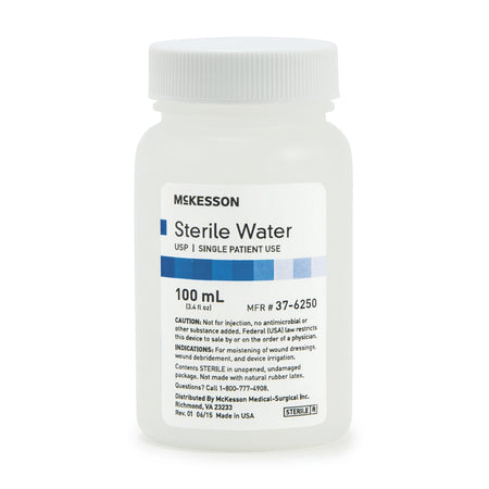 Irrigation Solution - OTC McKesson Sterile Water for Irrigation Not for Injection Bottle, Screw Top 100 mL