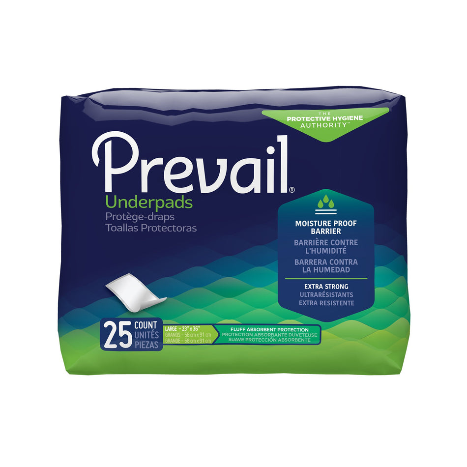 Disposable Underpad Prevail® Total Care™ 23 X 36 Inch Fluff Light Absorbency