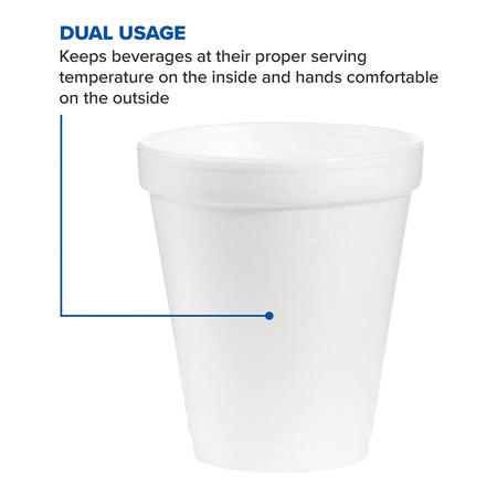 Drinking Cup WinCup® 12 oz. White Styrofoam Disposable