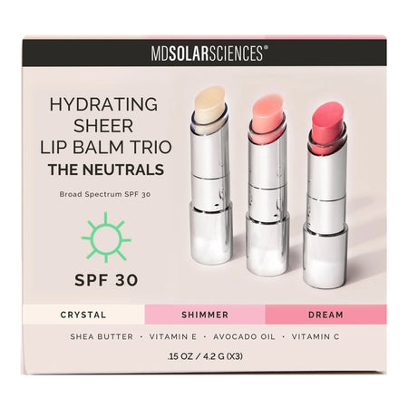 Lip Balm Set with Sunscreen MDSolarsciences™ Hydrating Sheer Lip Balm Neutrals Trio SPF 30 0.15 oz. Tube
