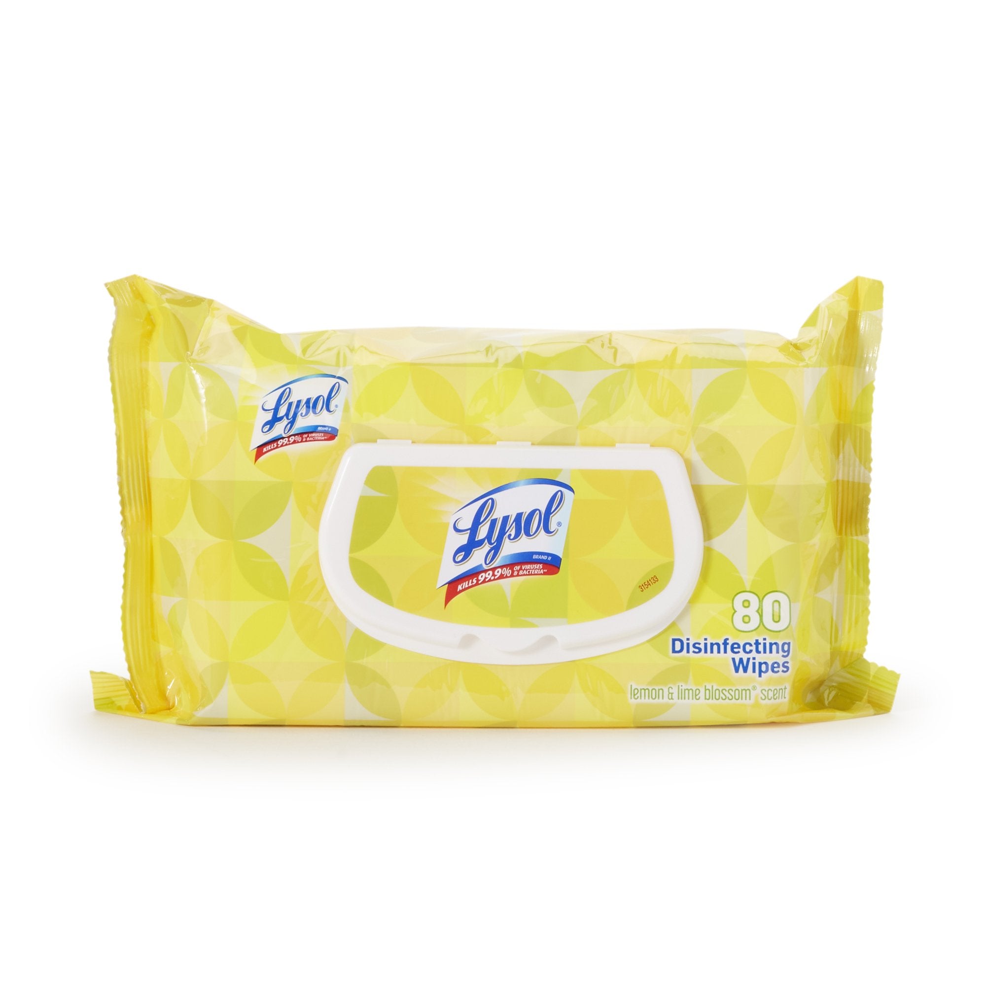 Lysol® Surface Disinfectant Cleaner Premoistened Manual Pull Wipe 80 Count Soft Pack Lemon Lime Blossom Scent NonSterile