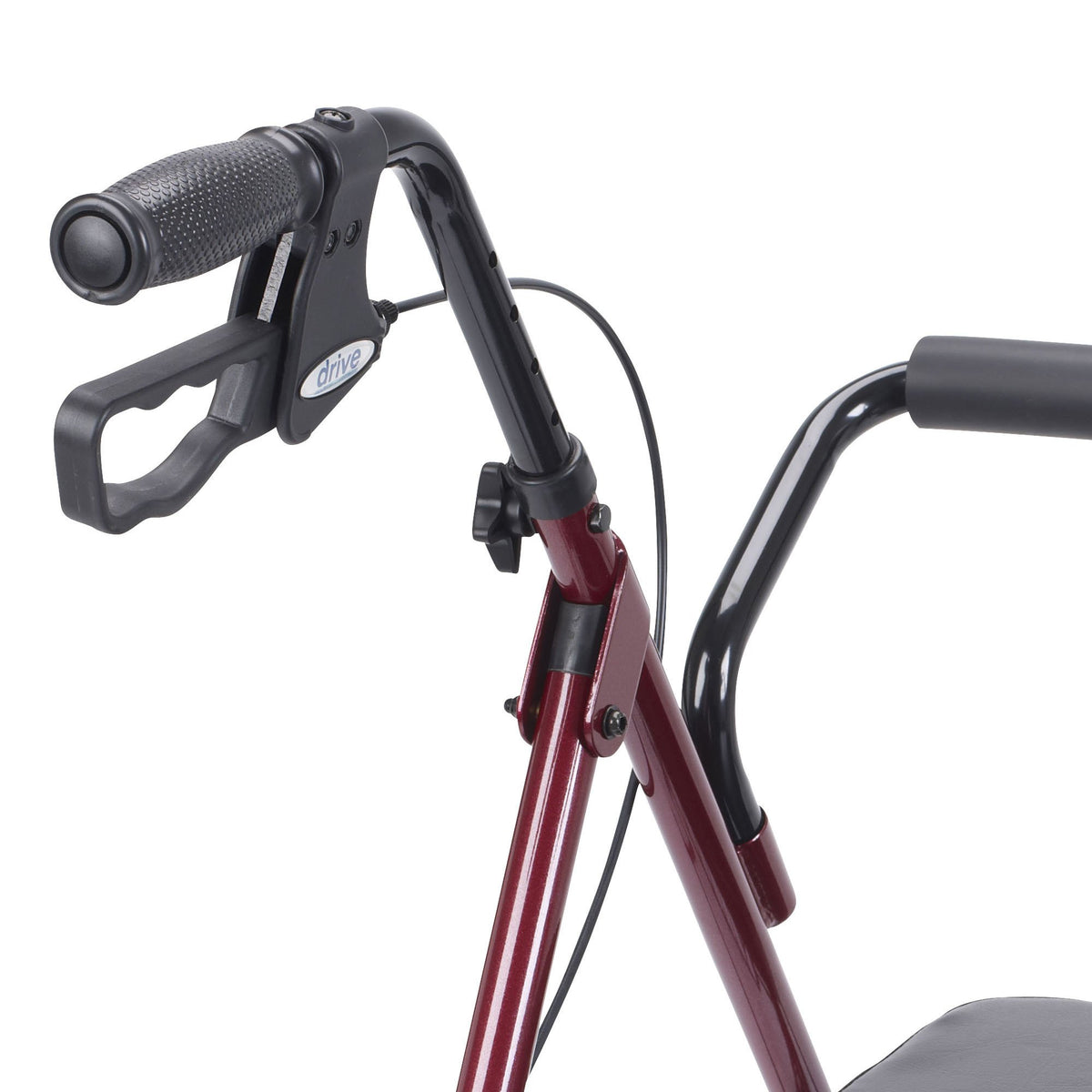 Bariatric 4 Wheel Rollator drive™ Go-Lite Red Adjustable Height / Folding Steel Frame