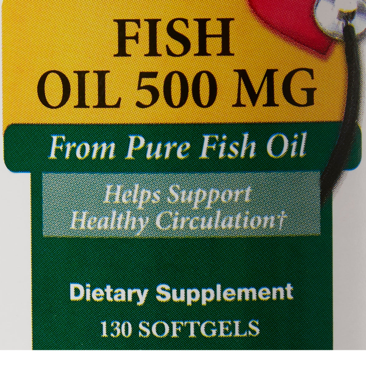 Omega 3 Supplement Major® Fish Oil 500 mg Strength Softgel 130 per Bottle