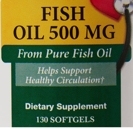 Omega 3 Supplement Major® Fish Oil 500 mg Strength Softgel 130 per Bottle